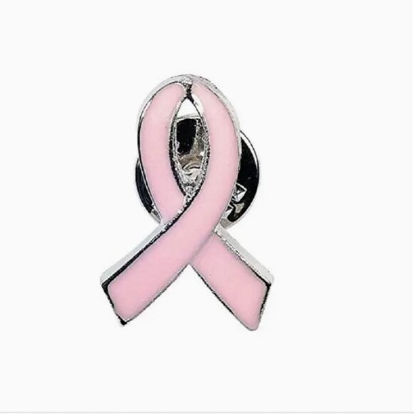 Breast Cancer Awareness Pink Ribbon Lapel Pin - Picture 1 of 3